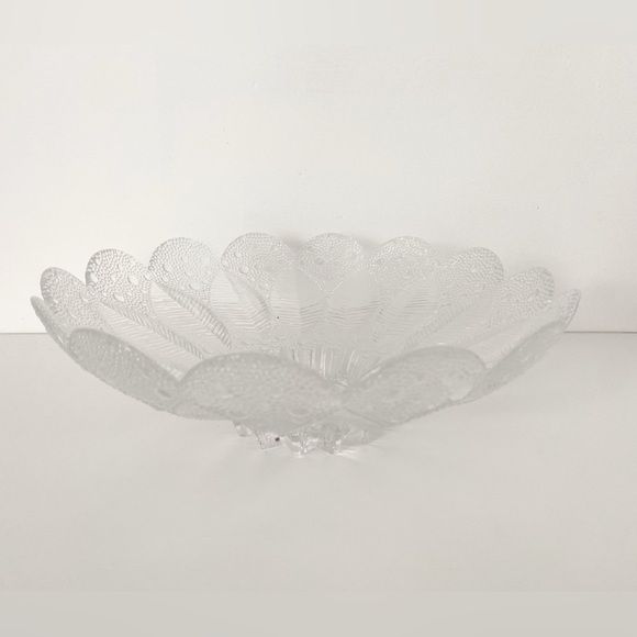 Vintage Lausitzer East Germany Art Glass Large Crystal Bowl - 10.75” Diameter - Picture 5 of 9